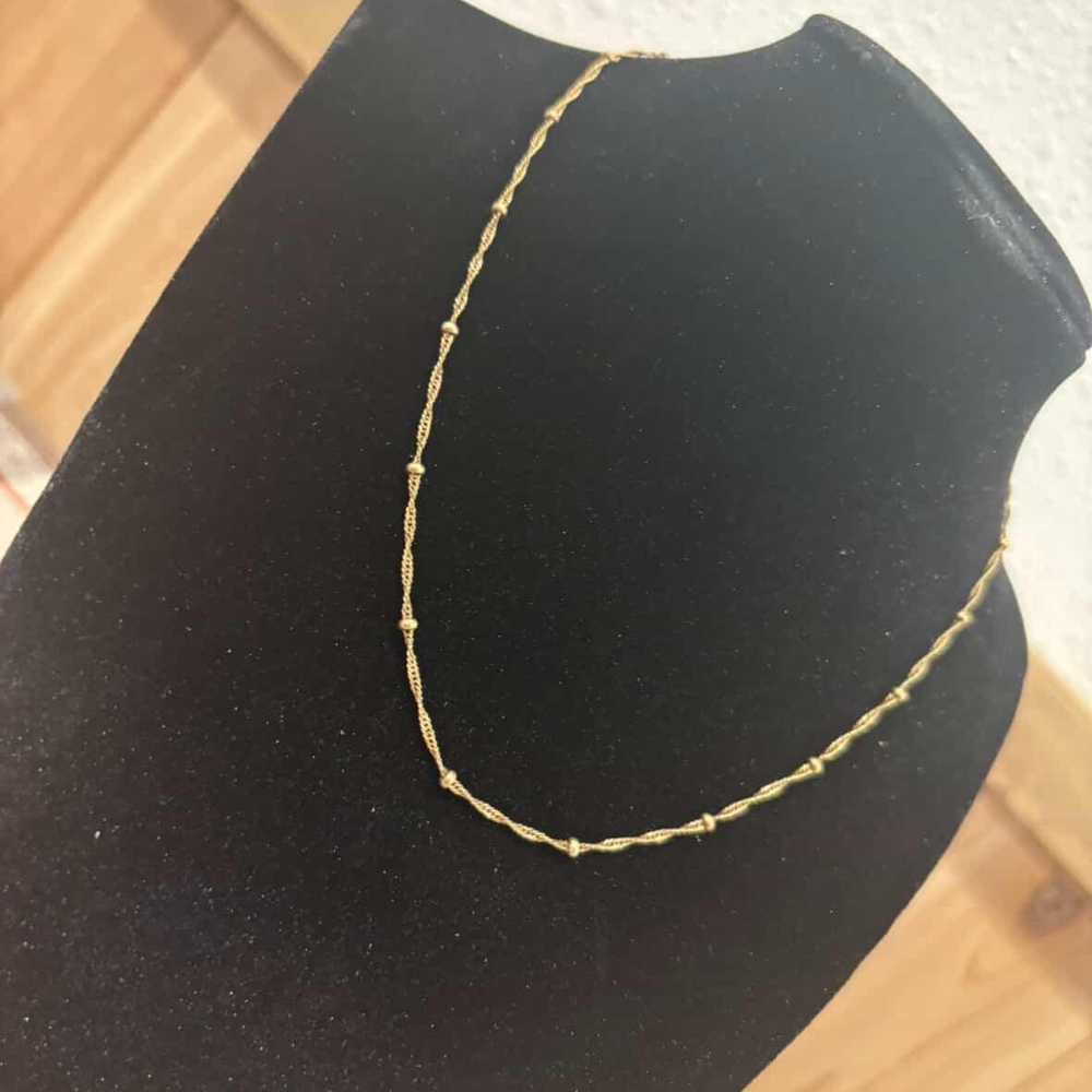 16 Inch Stamped 925 LIRM Gold Plated Necklace - Picture 2 of 3